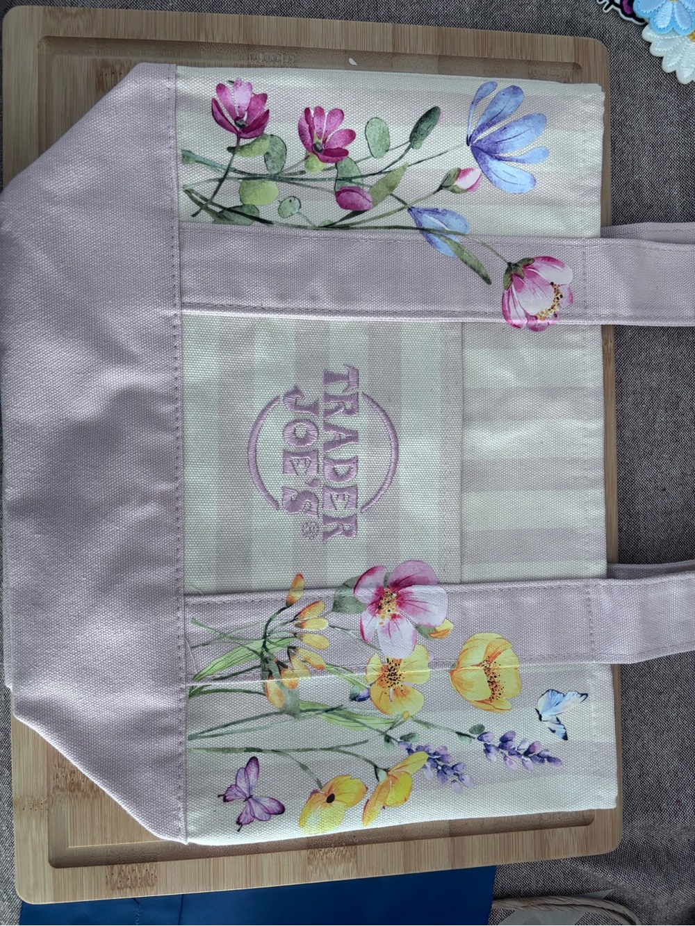 Trader Joe’s mini Canvas Tote Bag in Light Pink - Picture 2 of 3